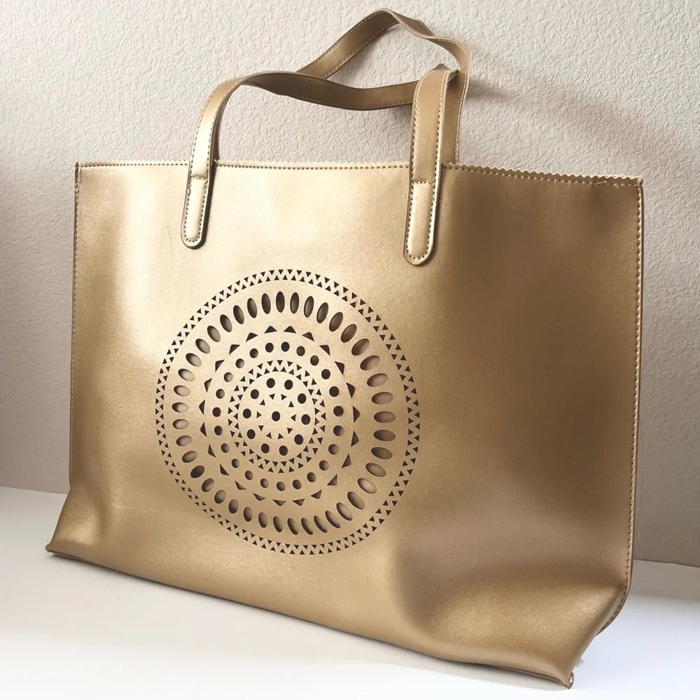 Neiman marcus XL gold tote